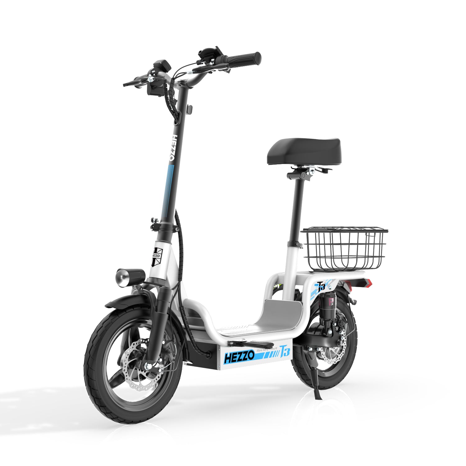 48V 15Ah Electric Scooter with Seat and Basket - T3