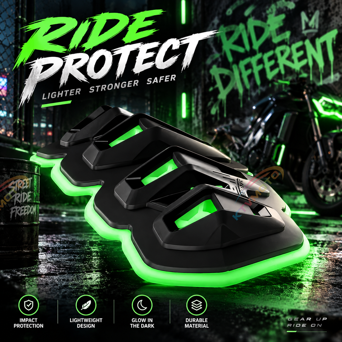 KTVMOTO CE certified luminous leather gloves-G20
