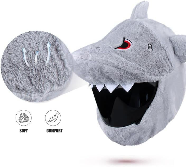 Funny motorcycle helmet covers-Gray Shark