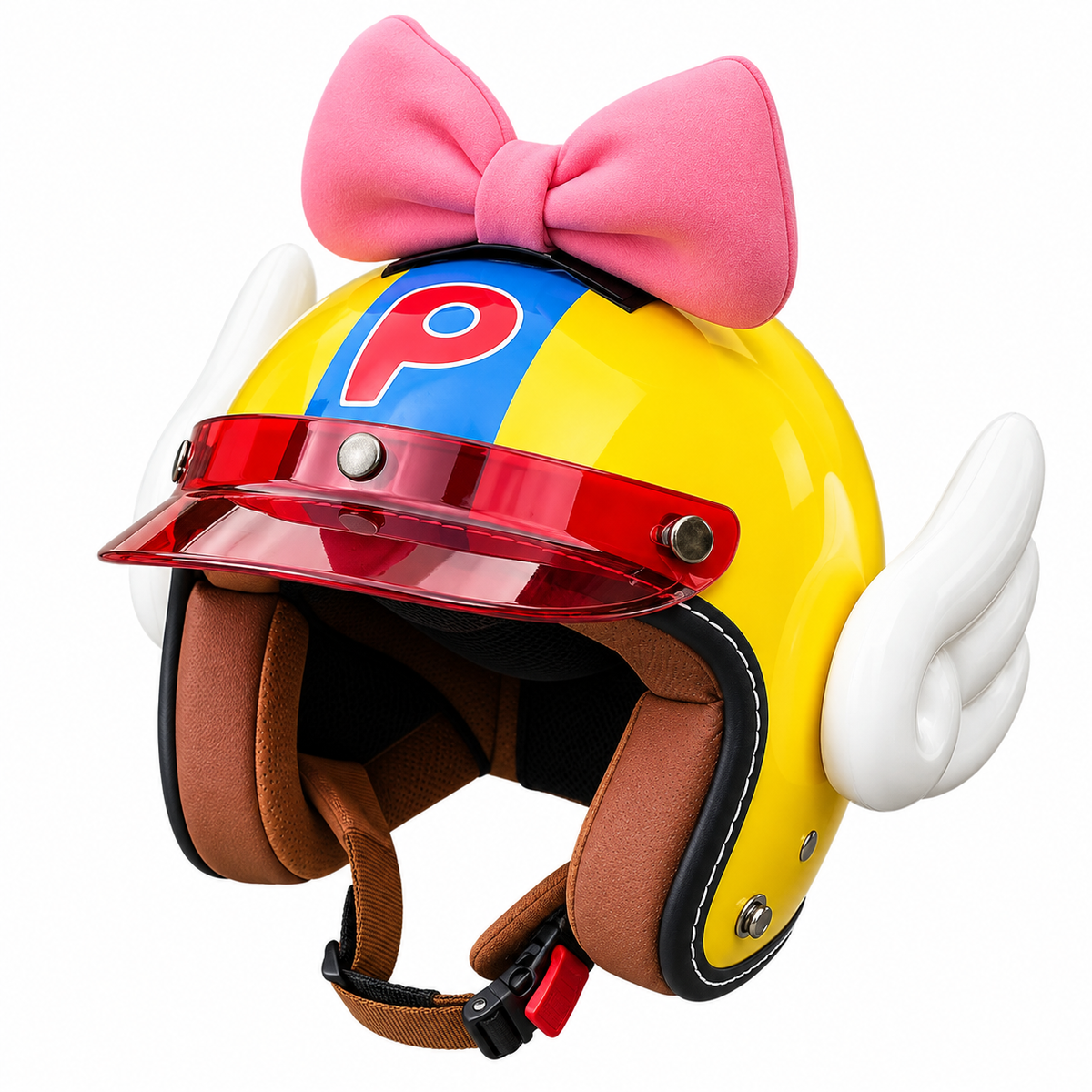 KTVMOTO Bowknot Wing Retro Open Face Motorcycle Helmet-I33