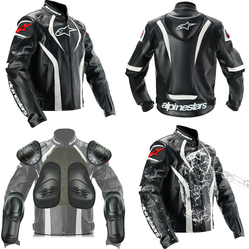 Knight PU leather motorcycle off-road outdoor riding suit Knight anti-fall suit-J04