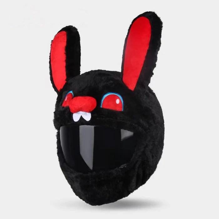 Funny motorcycle helmet covers-Black Rabbit