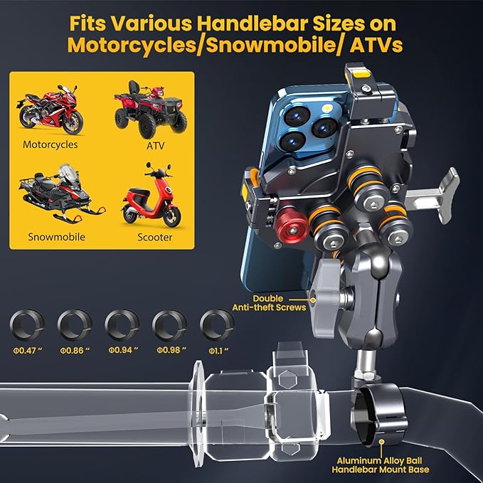 Motorcycle stand with rotating safety lock-M27