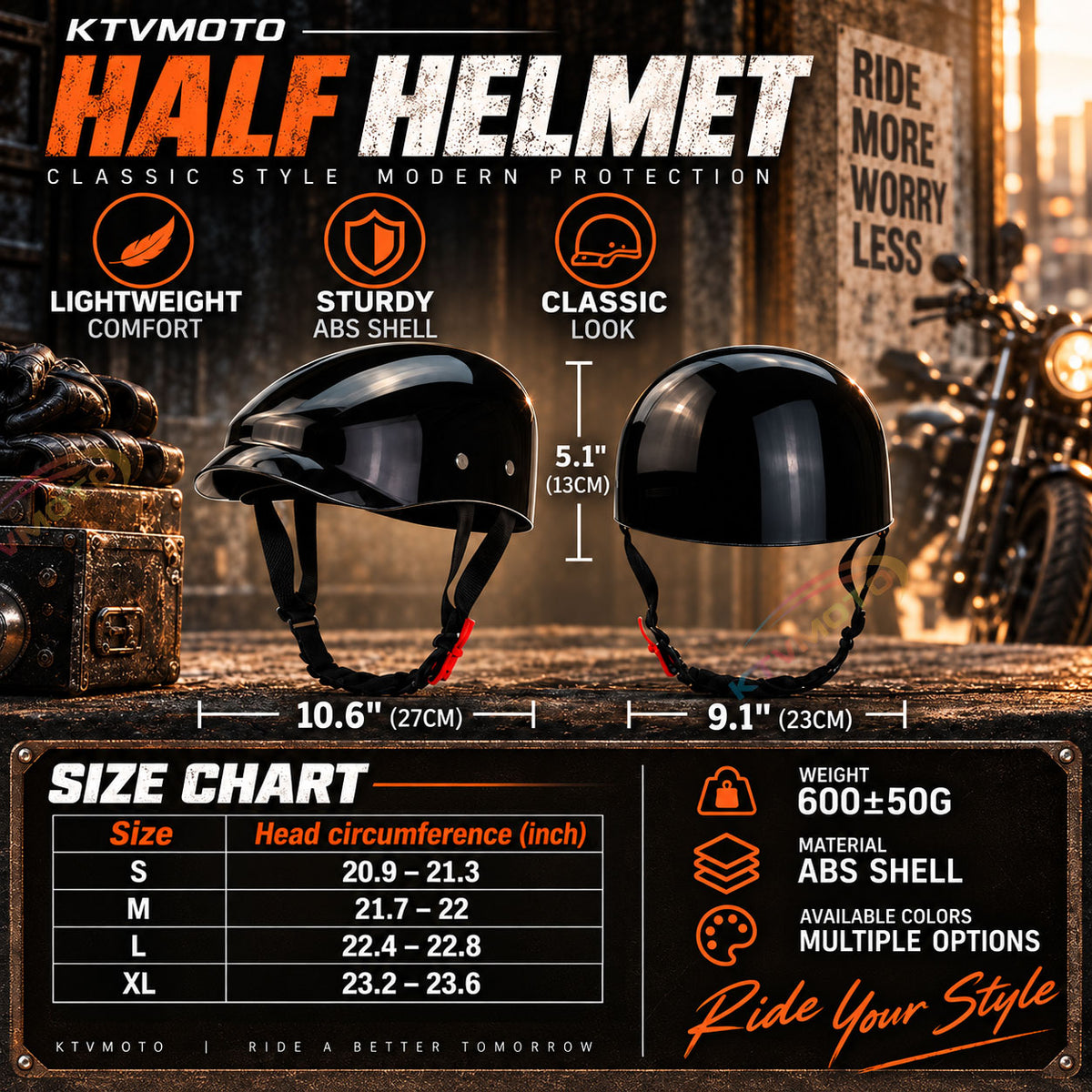 Retro-style carbon fiber beret-style motorcycle helmet-I285