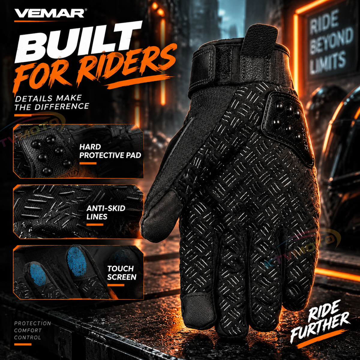 KTVMOTO Tactical Training Motorcycle Gloves-G02