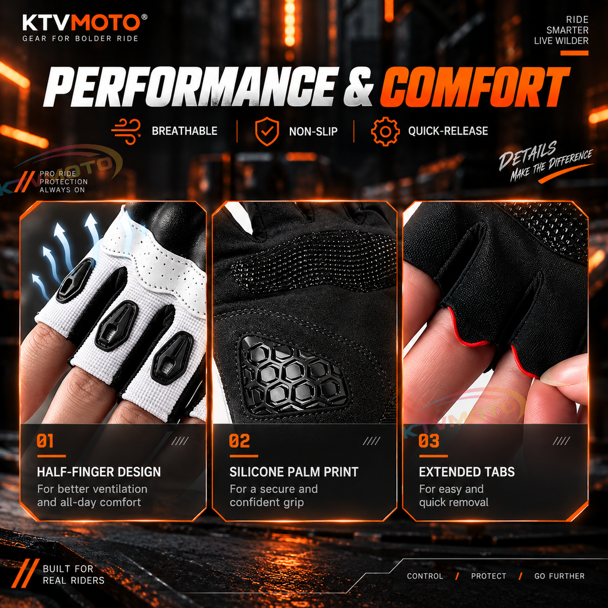 Carbon Fiber Motorcycle Gloves – Protective, Windproof & Touchscreen-Compatible-G60