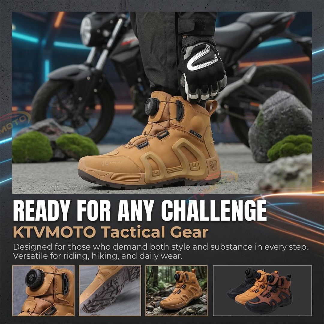 Lace-up tactical motorcycle boots-K31