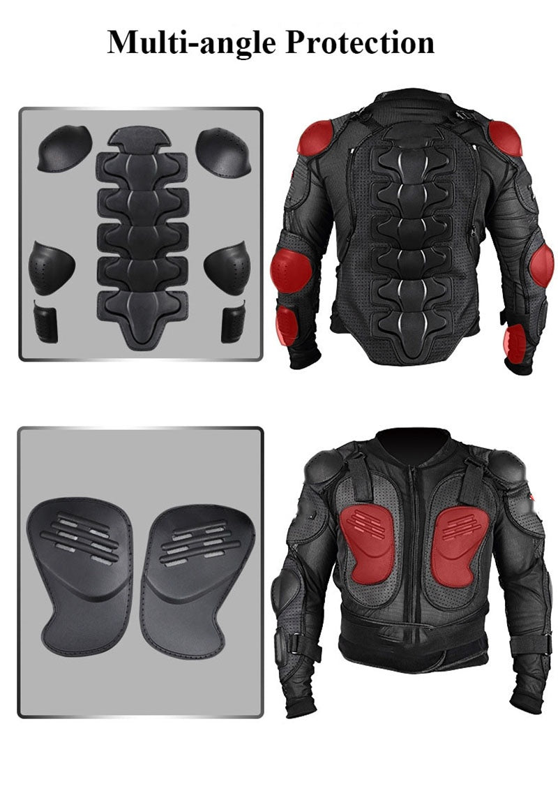 Black Motorcycle Jacket Racing Armor-J05