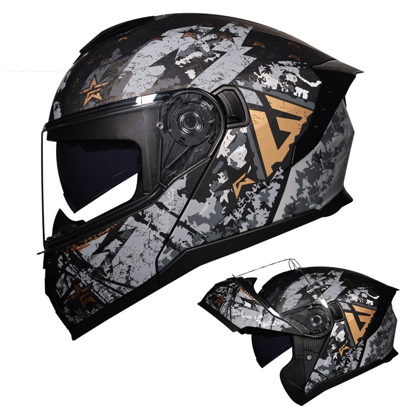 Motorcycle Flip Helmet Modular Full Face Double Visor Racing -I197