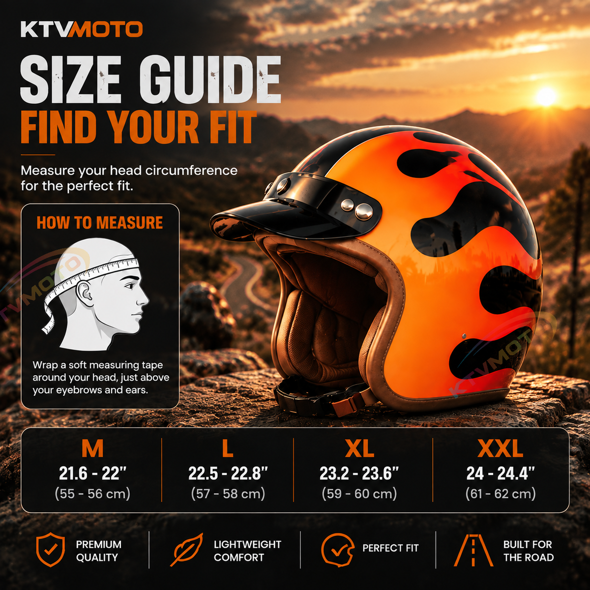 Retro motorcycle open helmet-I20