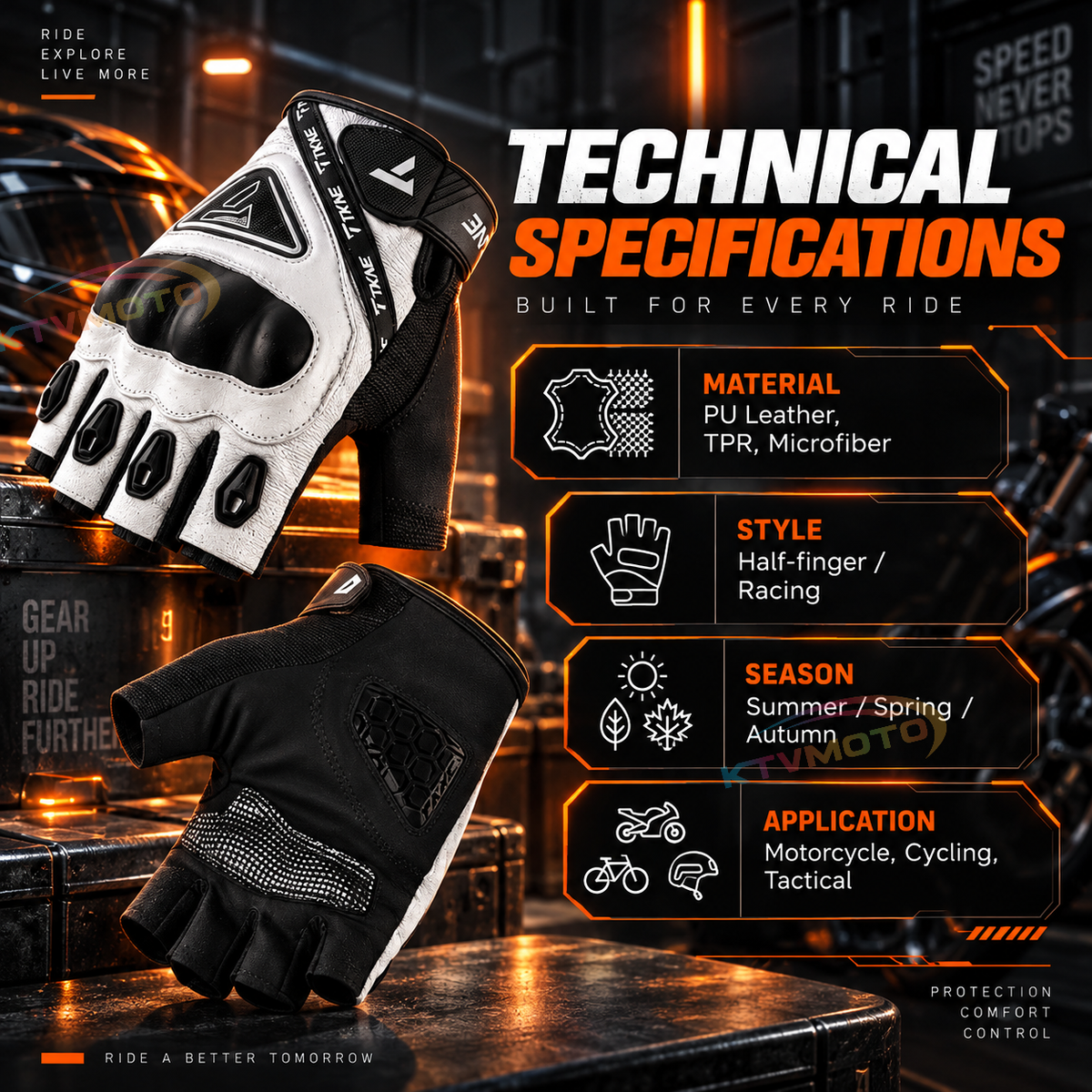 Carbon Fiber Motorcycle Gloves – Protective, Windproof & Touchscreen-Compatible-G60