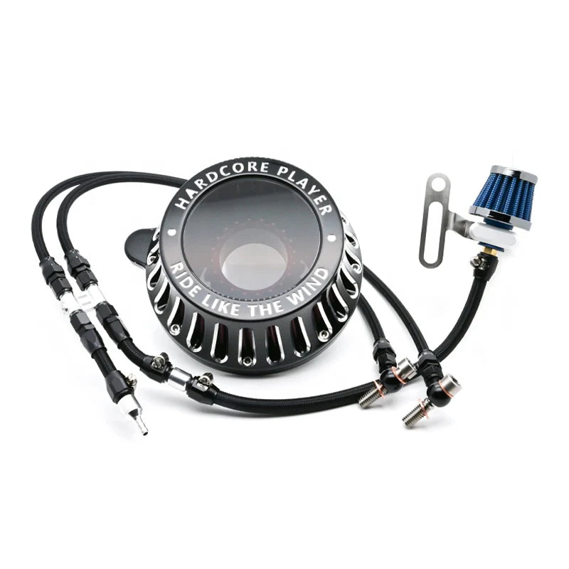 New HD Touring Softail Air Intakes XL Sportster Dyna See-Through Circular Cleaner Vent Model Oil Filter Motorcycle