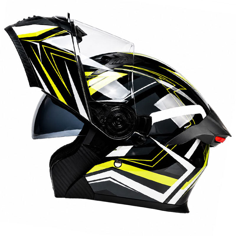 Cyberpunk Neon-Patterned Modular Motorcycle Helmet-I85
