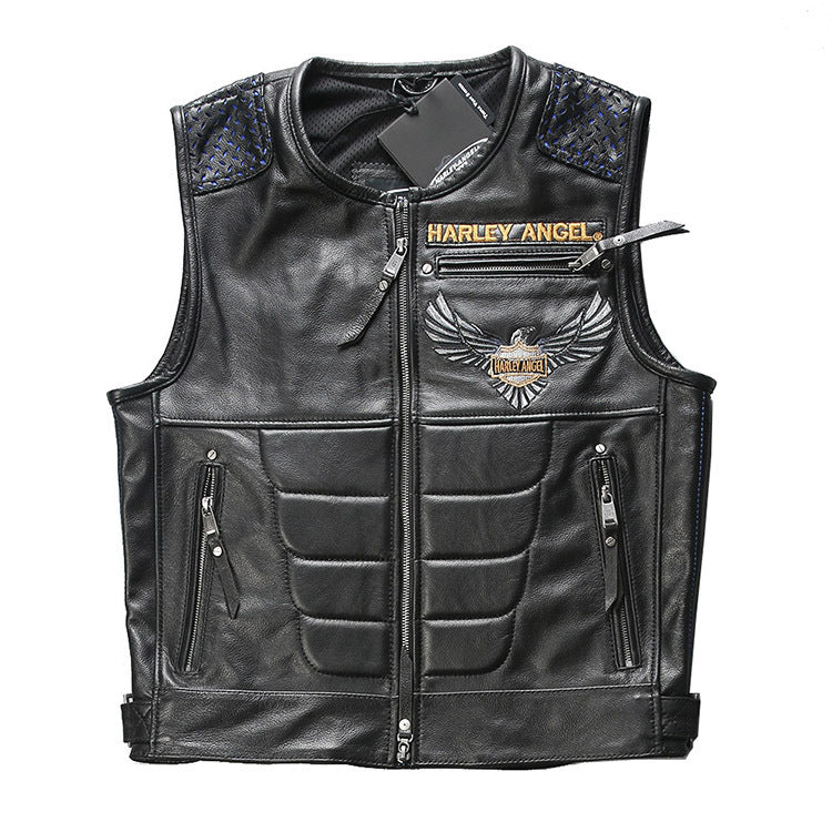 Abs Blocking Harley Summer Rock Leather Vest - A30