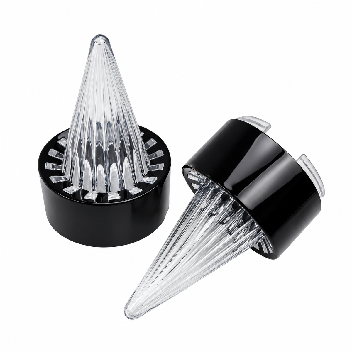 KTVMOTO Harley Rear Turn Signal Lens Covers, Rocket Spike Style -ML16