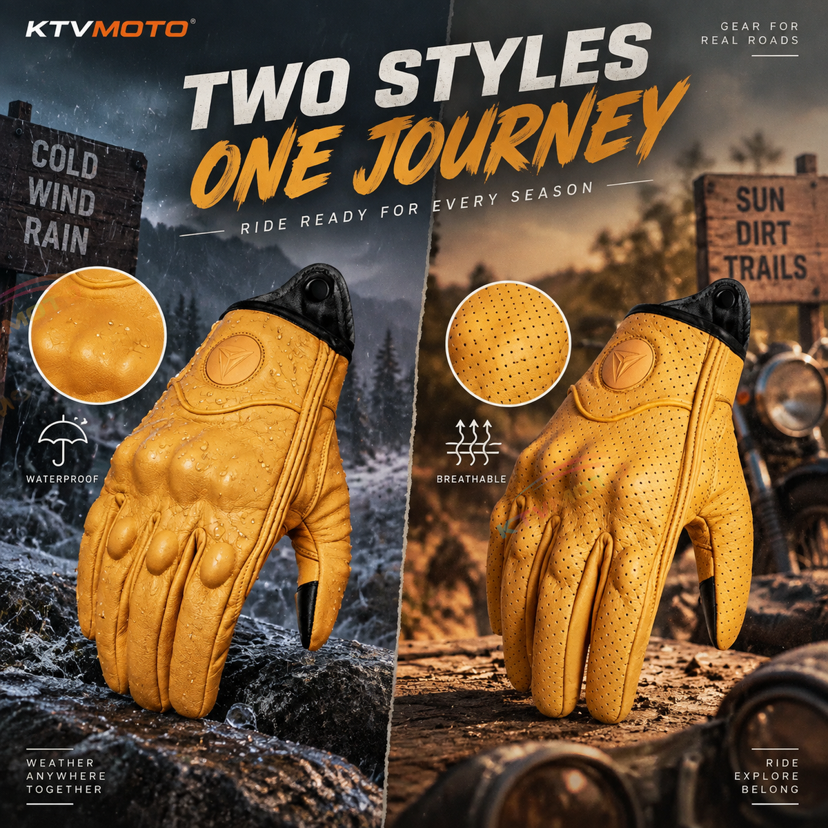 KTVMOTO Full-Finger Off-Road Motorcycle Gloves – Windproof | Breathable-G63