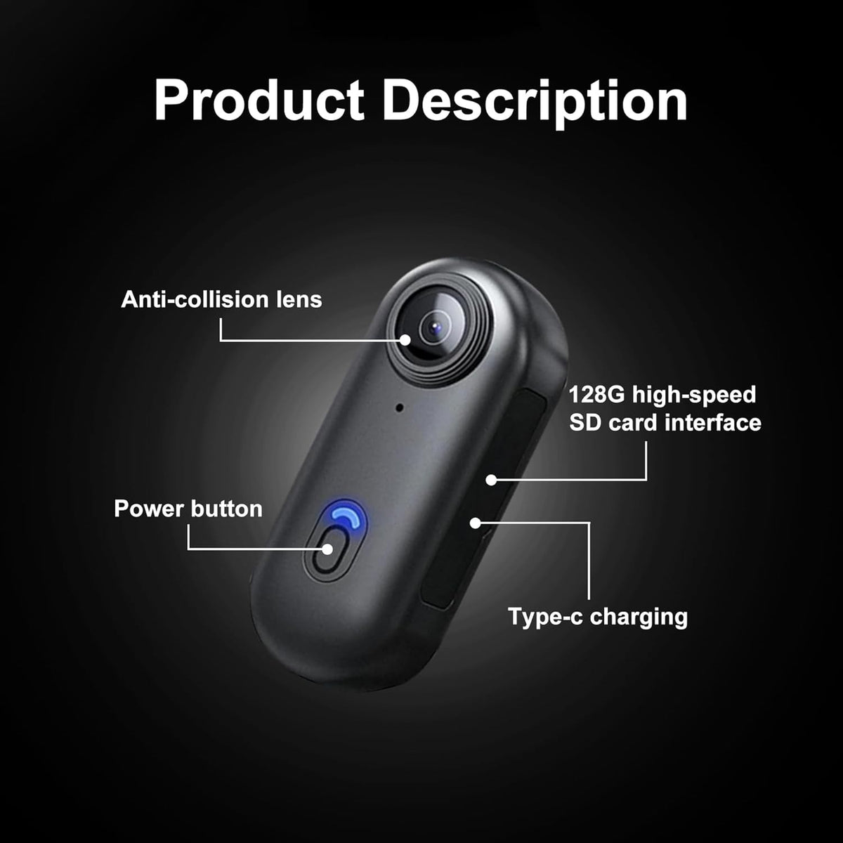 4K Thumb Action Camera | 128G Sports Camera for POV Photoshooting