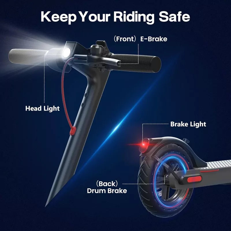 19 MPH 8.5" Solid Tires 350W Motor E Scooter for Adults and Teens Smart App