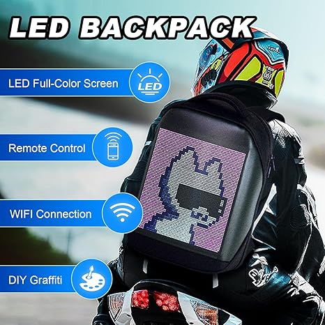 Helmet bag with programmable pixel screen-W15