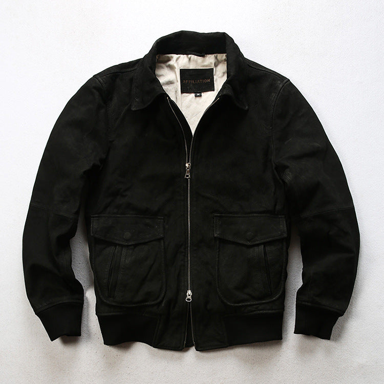 Vintage distressed A2 Pakistani goatskin flight jacket - A43