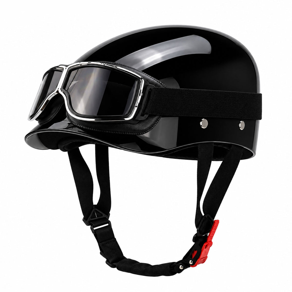 Retro-style carbon fiber beret-style motorcycle helmet-I285