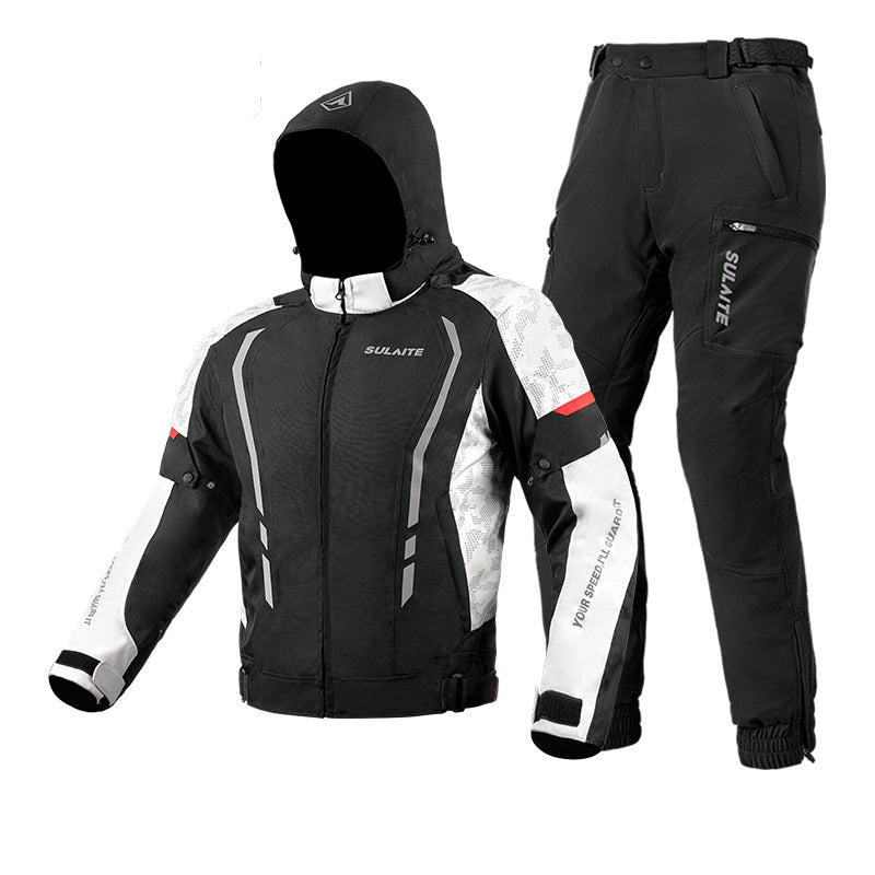 Warm and anti-fall knight equipment windproof racing suit-J16