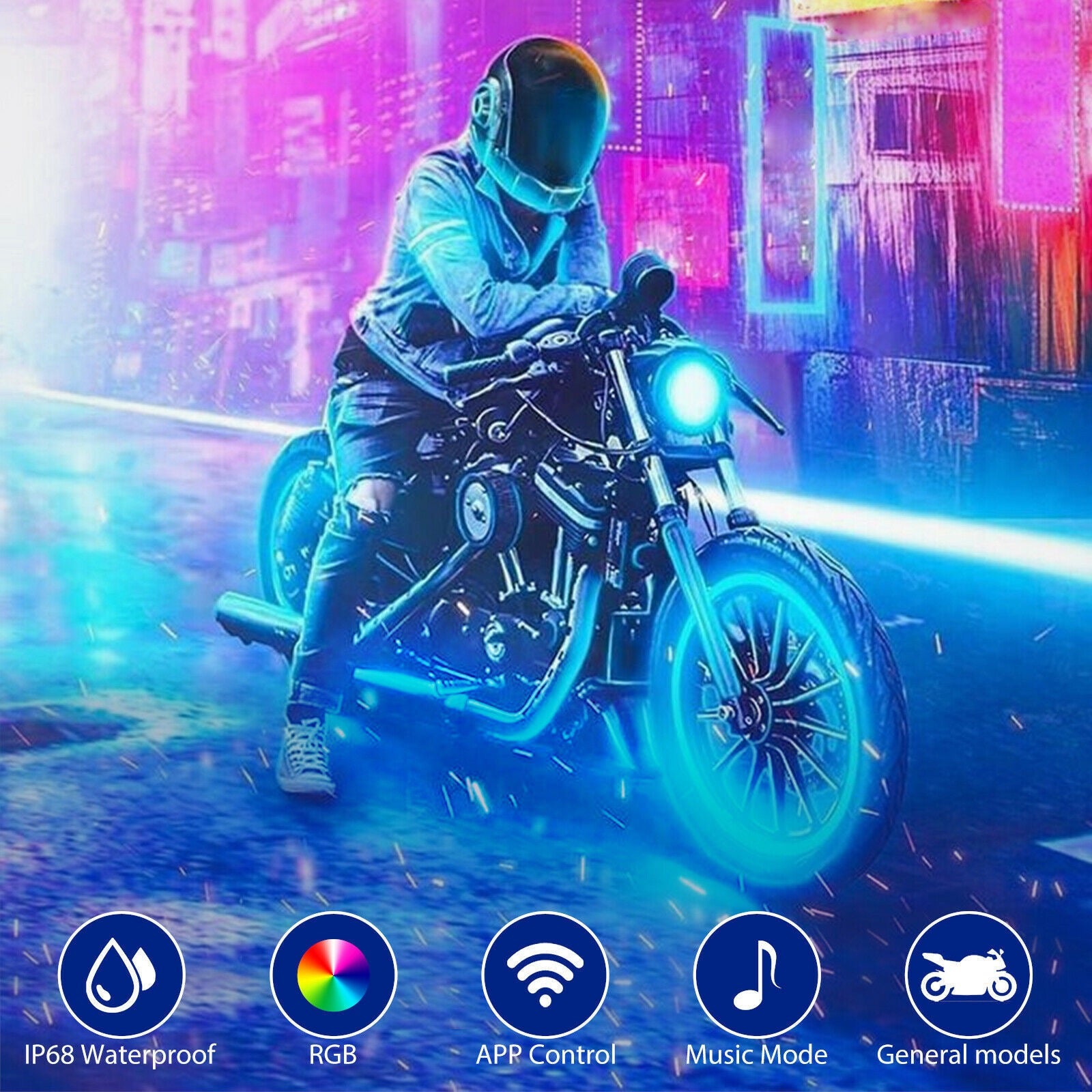 app led motorcycle atmosphere footlight rgb decorative light —D04