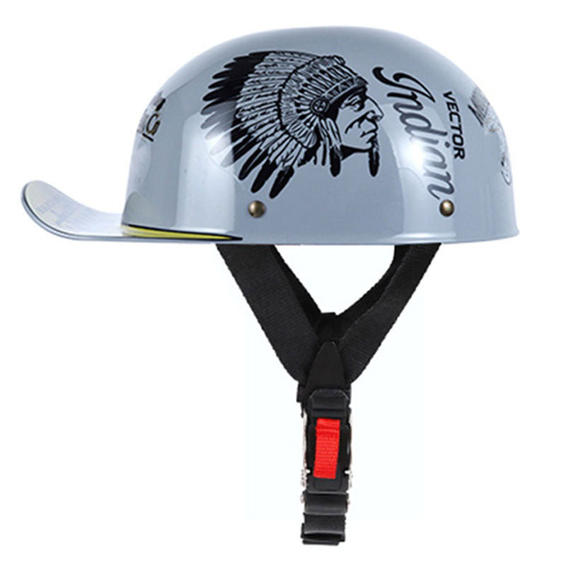 Retro baseball cap motorcycle half helme-I14