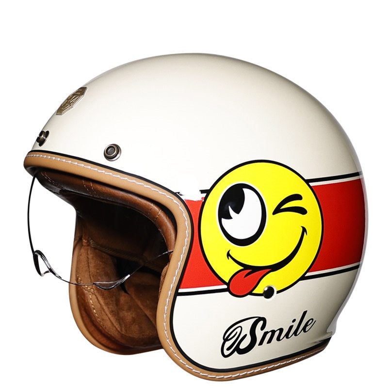 KTVMOTO Retro-style open-face motorcycle helmet-I25
