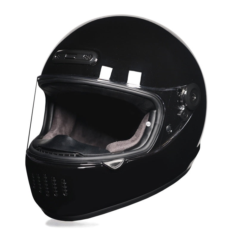 KTVMOTO Retro Full Face Motorcycle Helmet with Clear Visor for Street Riding-I237