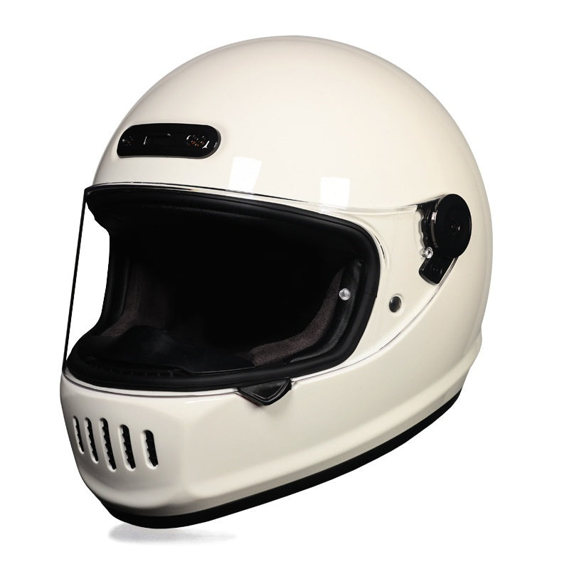KTVMOTO Retro Full Face Motorcycle Helmet with Clear Visor for Street Riding-I237