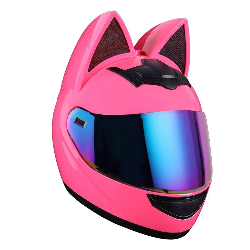 DOT certified cat ear full-face motorcycle helmet-I02