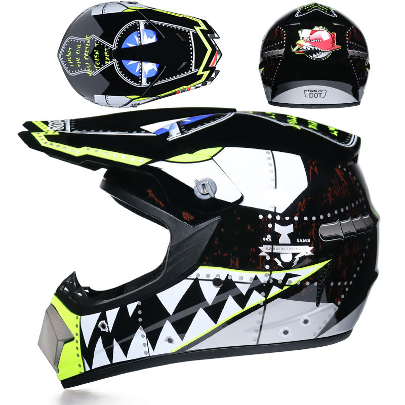 KTVMOTO Graphic Motocross Helmet with Peak Visor for Dirt Bike Riding-I233