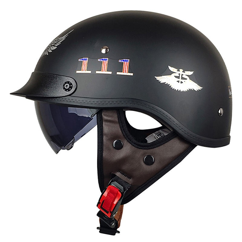 KTVMOTO Retro-style cruiser motorcycle half helmet-I13