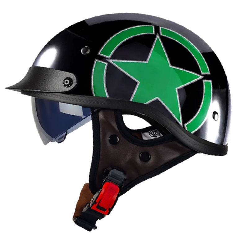 KTVMOTO Retro-style cruiser motorcycle half helmet-I13