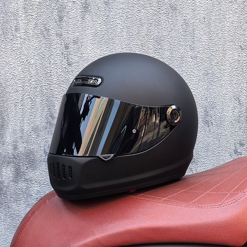 KTVMOTO Retro Full Face Motorcycle Helmet with Clear Visor for Street Riding-I237