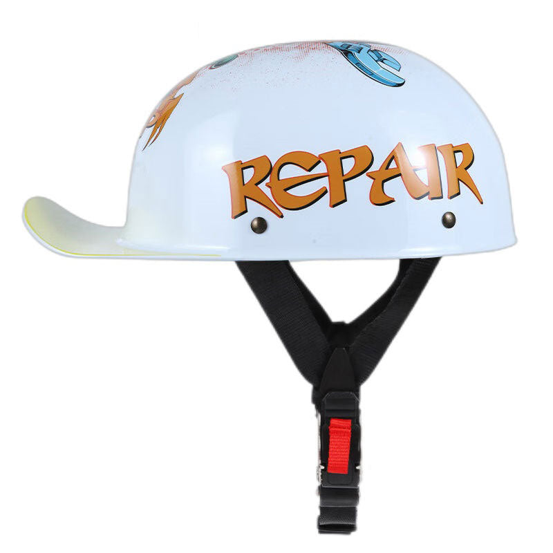 Retro baseball cap motorcycle half helme-I14