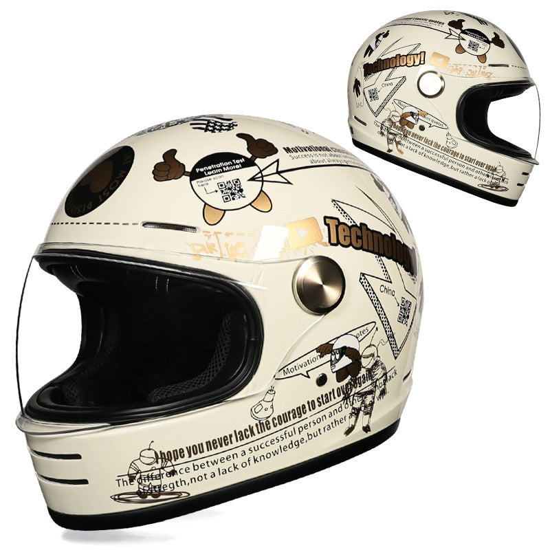 KTVMOTO Retro-style full-face cruiser motorcycle helmet-I250