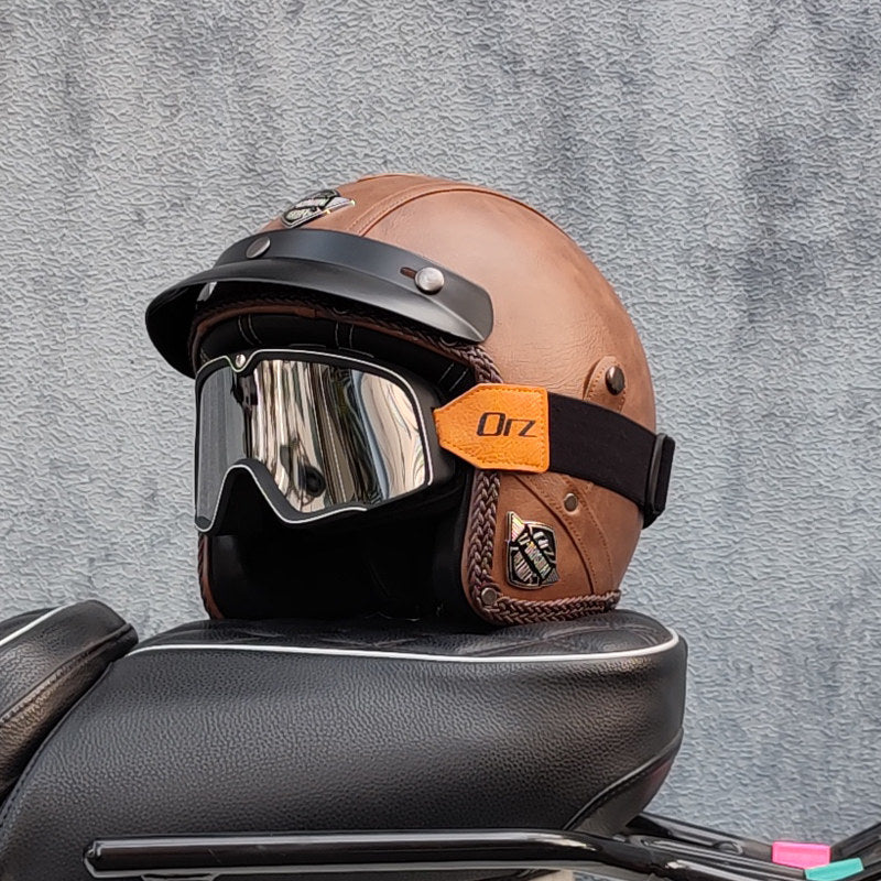 KTVMOTO Retro lightweight open-face motorcycle helmet-I26