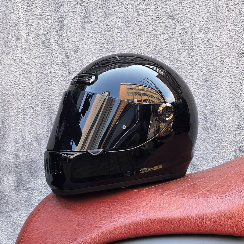 KTVMOTO Retro Full Face Motorcycle Helmet with Clear Visor for Street Riding-I237