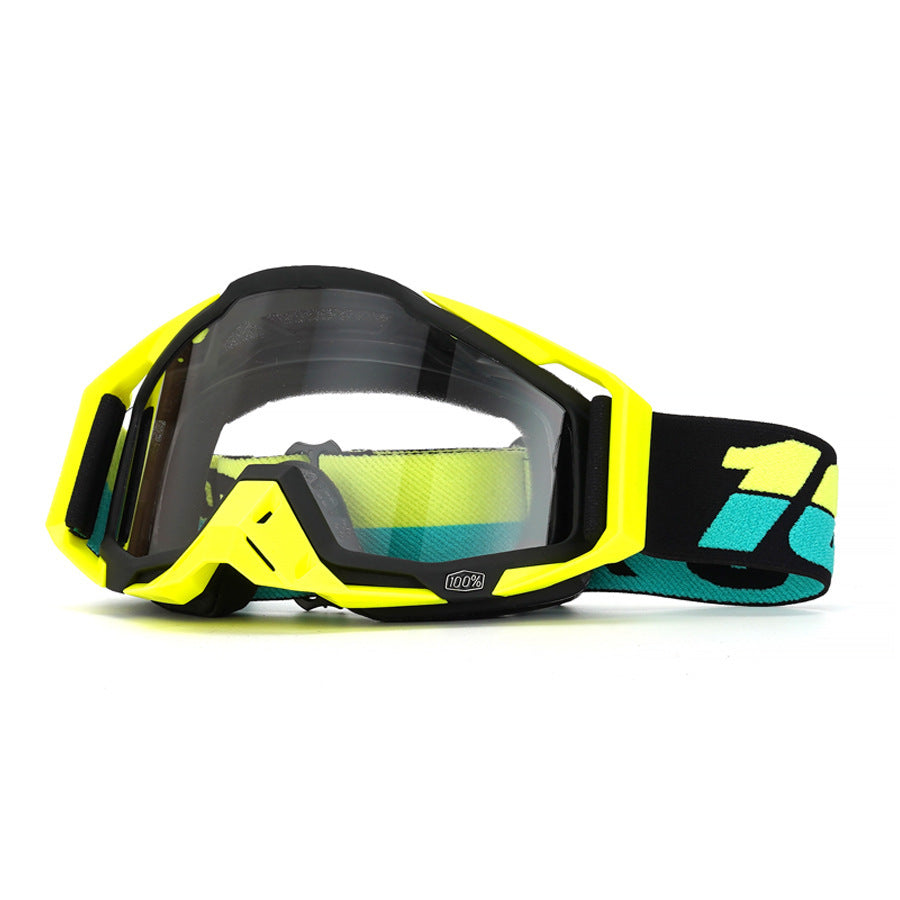 KTVMOTO Motorcycle goggles in a yellow and blue color scheme-H08