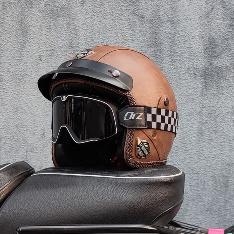 KTVMOTO Retro lightweight open-face motorcycle helmet-I26