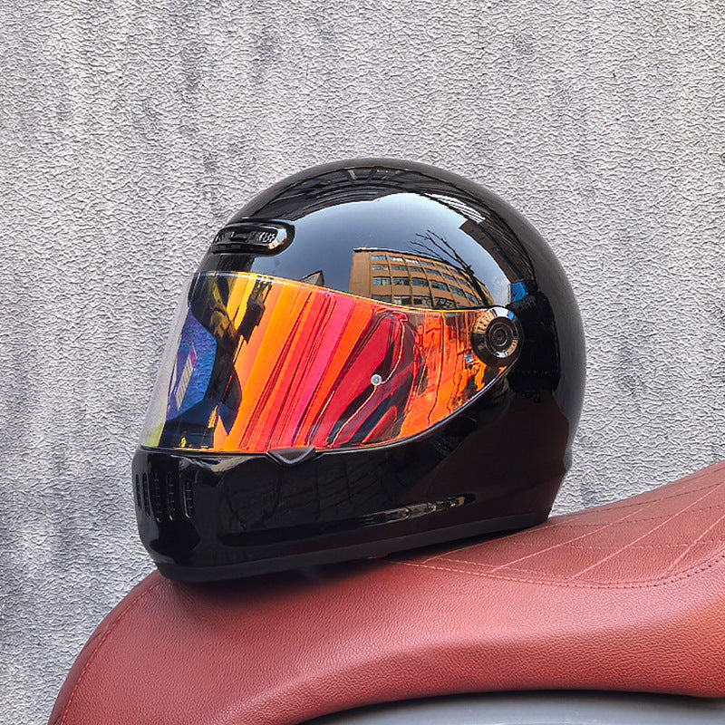KTVMOTO Retro Full Face Motorcycle Helmet with Clear Visor for Street Riding-I237