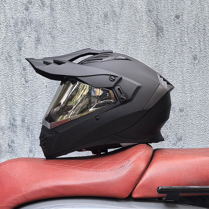KTVMOTO Classic Black Dual-Sport Motorcycle Helmet-I225