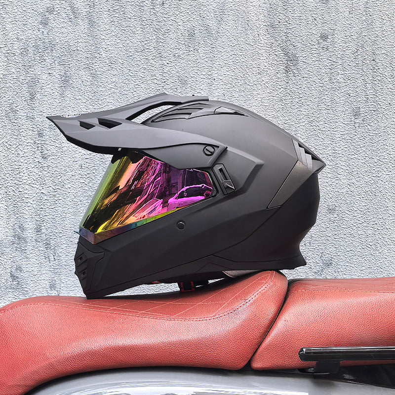 KTVMOTO Classic Black Dual-Sport Motorcycle Helmet-I225