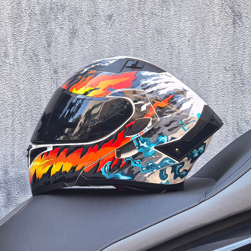 KTVMOTO Modular Full Face Motorcycle Helmet with Flip-Up Design-I253