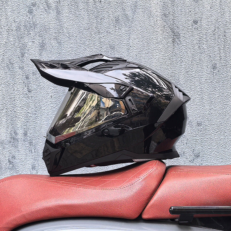 KTVMOTO Classic Black Dual-Sport Motorcycle Helmet-I225