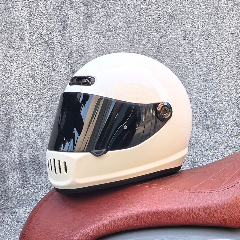 KTVMOTO Retro Full Face Motorcycle Helmet with Clear Visor for Street Riding-I237