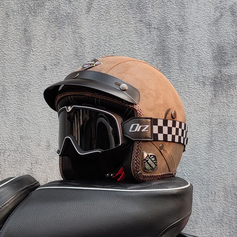 KTVMOTO Retro lightweight open-face motorcycle helmet-I26