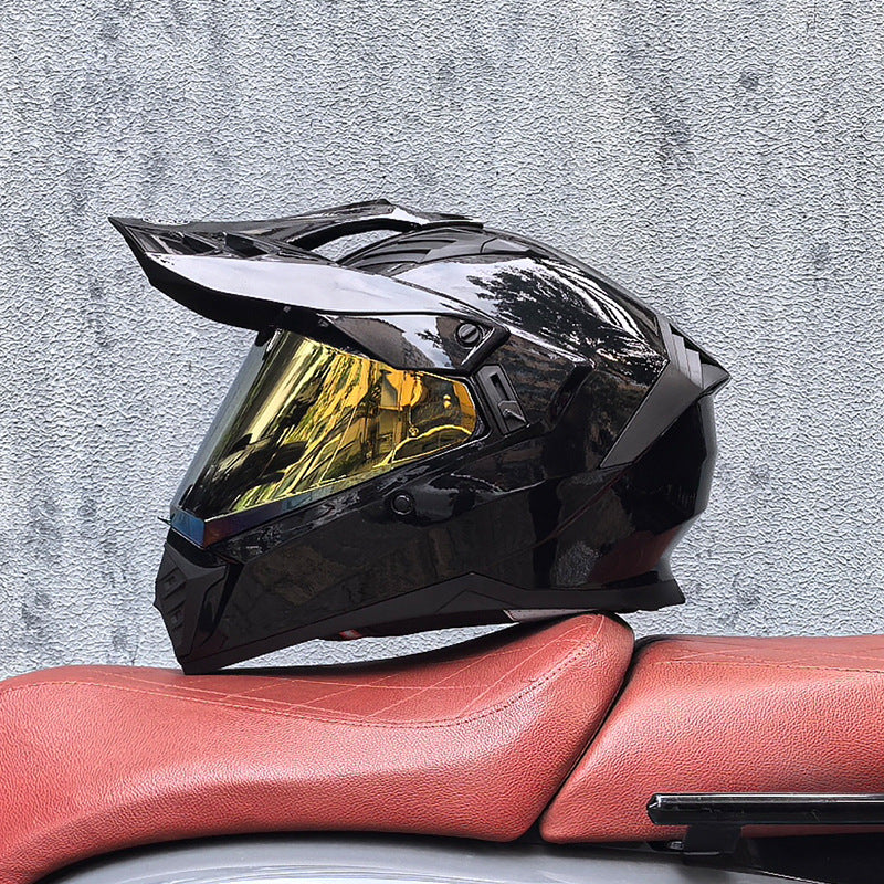 KTVMOTO Classic Black Dual-Sport Motorcycle Helmet-I225